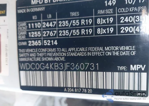 2018 Mercedes-Benz Glc 300 4Matic from USA, damaged, VIN WDC0G4KB3JF360731